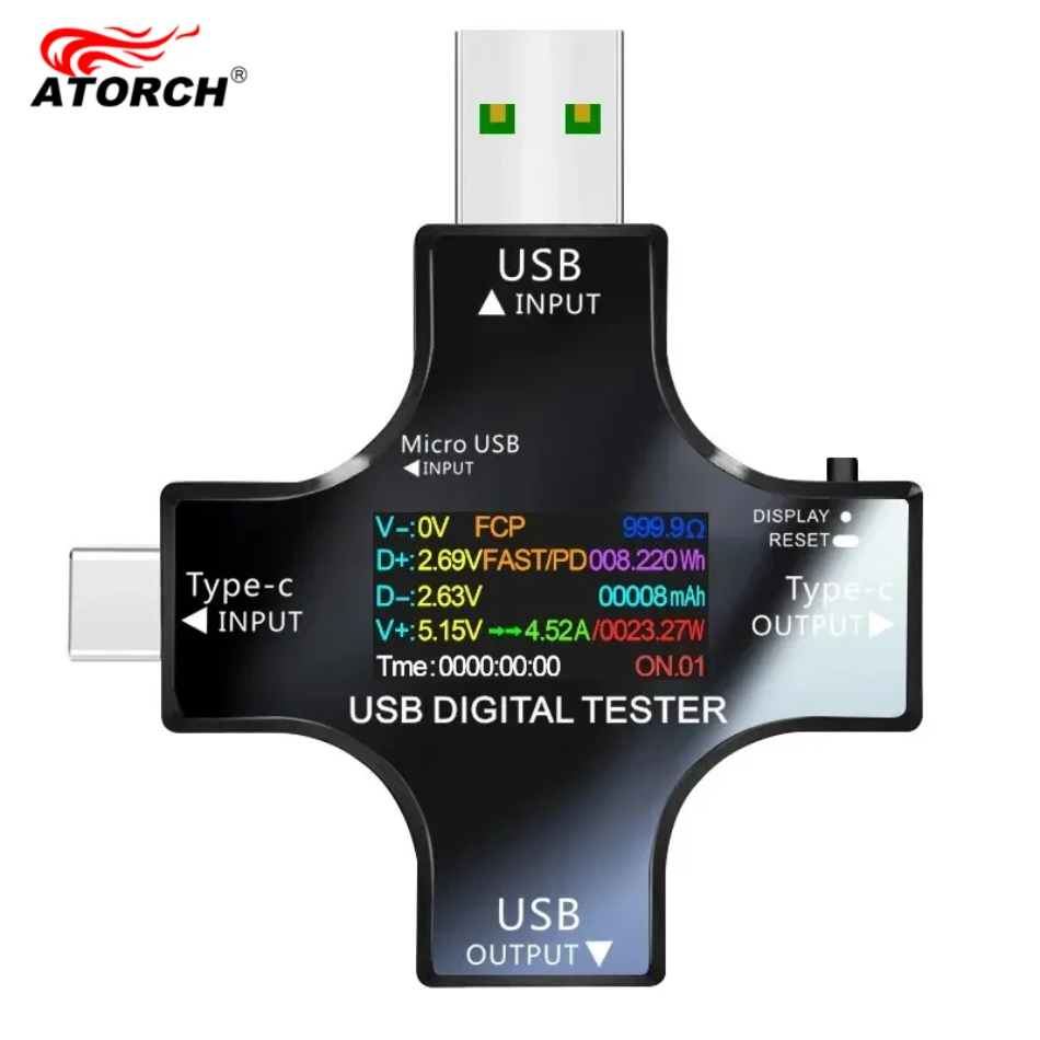 Power Supply Tester - Testador usb dc tipo-c pd voltímetro
